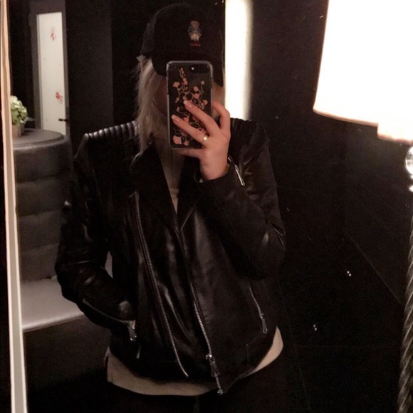 MARC NEW YORK Selena Black Moto Leather Jacket - Picture 2 of 8